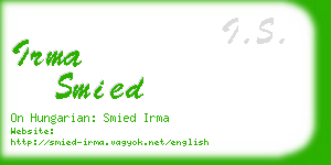 irma smied business card